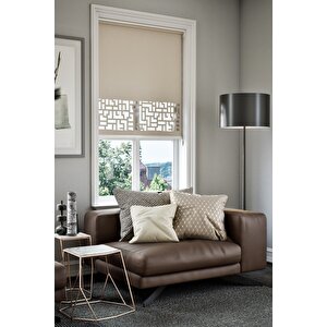 Lazer Kesim Mat Stor Perde Açık Kahverengi Plz-2002 70x200 cm