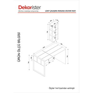 Dekorister Lost Çalışma Masası + Duvar Rafı Ceviz