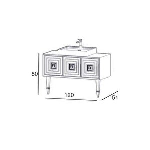 Denko Hazel 120 Cm Mdf Antrasit Gri Banyo Dolabı Alt Modül Ve Lavabo