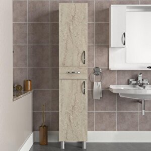 Selin 2 Kapak 1 Çekmeceli Banyo Boy Dolabı Traverten