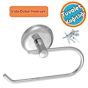 Wc Tuvalet Kağıtlık Aparat Kapalı Kağıt Standı Bez Havluluk Paslanmaz Metal Sağlam Krom