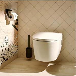 Wallstoris Raflı Tuvalet Kağıtlığı Satin Siyah 27928670