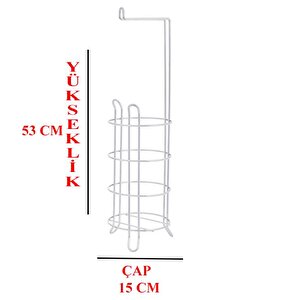 Tuvalet Kağıtlık Wc Kağıtlığı Yedekli Metal Tuvalet Kağıt Askısı Beyaz Sb061-w