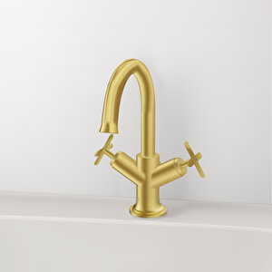 Origin Classic A4288425 Çift Kumandalı Lavabo Bataryası, Fırçalı Altın