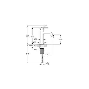 Origin Classic A4288025 Lavabo Bataryası, Fırçalı Altın