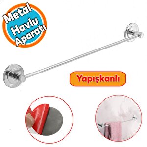 Yapışkanlı Banyo Mutfak Metal Krom Bez Havluluk Bez Havlu Standı Askısı Paslanmaz 42 Cm