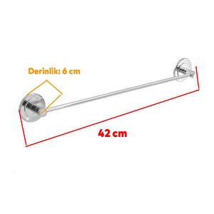 Yapışkanlı Banyo Mutfak Metal Krom Bez Havluluk Bez Havlu Standı Askısı Paslanmaz 42 Cm