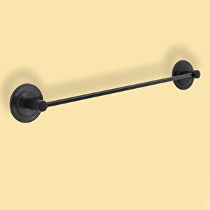 Banyo Lavabo Mutfak Yapışkanlı Bez Havlu Standı Askısı Paslanmaz Metal Siyah Uzun Bez Havluluk