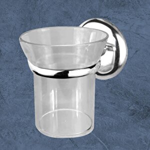 Banyo Diş Fırçalık Vidalı Diş Fırçası Kabı Kutusu Krom Kristal