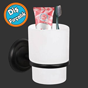 Diş Fırçalık Yapışkanlı Banyo Diş Fırçası Kabı Kutusu Siyah