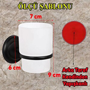 Diş Fırçalık Yapışkanlı Banyo Diş Fırçası Kabı Kutusu Siyah