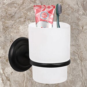Diş Fırçalık Yapışkanlı Banyo Diş Fırçası Kabı Kutusu Siyah