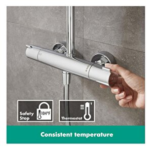 Hansgrohe Crometta E Duş Kolonu 240 1 Jet, Banyo Termostatı Ile 27298000
