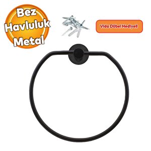Metal Sağlam Aparat Vidalı Lavabo Banyo Wc Bez Havlu Çatal Askı Siyah Tuvalet Kağıtlık 3'lü Set