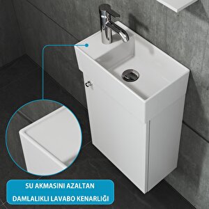 Plan Tezgah Üstü Kare Lavabo, 41 X 23 Cm. Beyaz