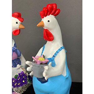 İki̇li̇ Tavuk Horoz Bahçe Dekoru Bd389-1