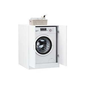 Serpin Banyo Dolabı-çok Amaçlı-çamaşır Makinesi Dolabı-beyaz