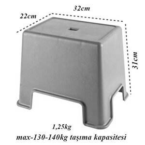 Çelik Ayna Lüx Banyo Taburesi Çok Amaçlı Tabure Antrasit-480