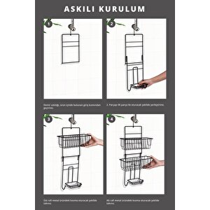 Okyanus Home Siyah 2 Fonksiyonlu Duş Rafı
