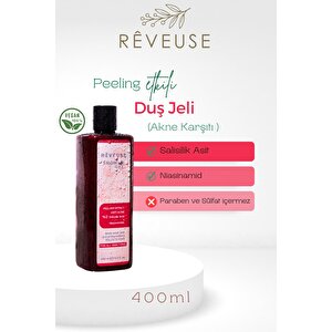 Peeling Etkili Akne Karşıtı Salisilik Asit & B3 Vitamin Sülfatsız Duş Jeli 400ml