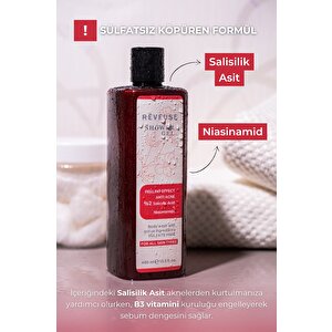 Peeling Etkili Akne Karşıtı Salisilik Asit & B3 Vitamin Sülfatsız Duş Jeli 400ml