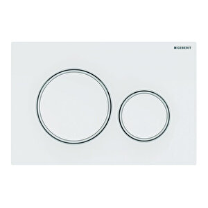 Geberit Sigma20 115.882.11.1 Kumanda Kapağı - Çift Basmalı - Beyaz / Mat Beyaz / Beyaz