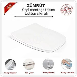 Sli̇m Kare Yavaş Kapanir Klozet Kapaği Zümrüt