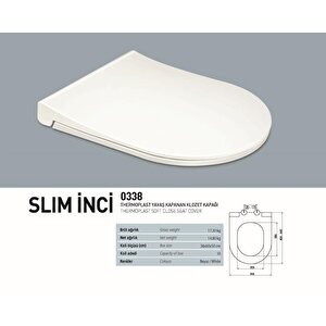 Slim İnci Thermoplast Yavaş Kapanır Klozet Kapağı