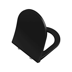 Vitra S60 Kanalsız Mat Siyah Asma Klozet + Vitra Slim Yavaş Kapanır Kapak