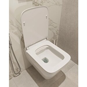 Seramiksan Saturn Rim-out (kanalsız) Asma Klozet + Yavaş Kapanır Kapak Set