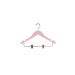 Ahşap 3-7 Yaş Mandallı Çocuk Askısı Pembe Renk 6 Adet