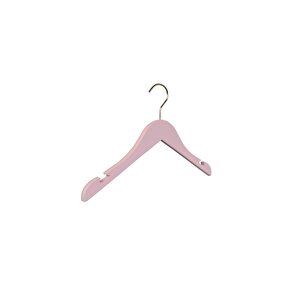 Ahşap 3-7 Yaş Çocuk Elbise Askısı Pembe Renk 6 Adet