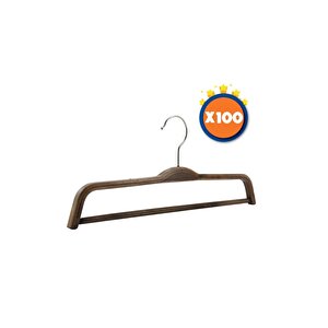 Ahşap Barlı Pantolon Askısı Ceviz Renk 100 Adet