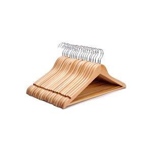 5 Li Paket Ahşap Askı Naturel Kıyafet Elbise Gömlek Ve Pantolon Askısı 5 Adet