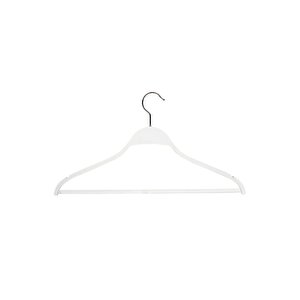 Ahşap Askı Barlı Gömlek Pantolon Askısı Beyaz Renk 6 Adet