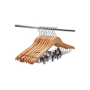 36 Adet Ahşap Elbise Askısı Mandallı Pantolon Askısı Kıyafet Askısı 43 Cm