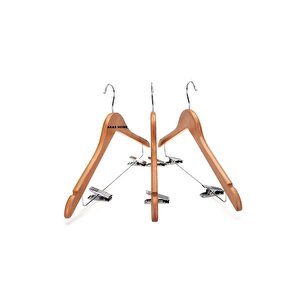 36 Adet Ahşap Elbise Askısı Mandallı Pantolon Askısı Kıyafet Askısı 43 Cm
