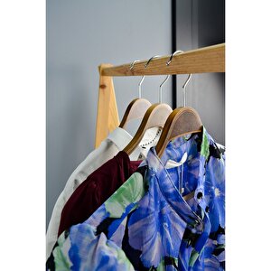 Ahşap Askı Barlı Gömlek Pantolon Askısı Ceviz Renk 100 Adet