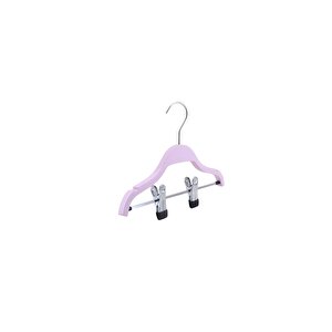 Pembe Hanger Ahşap 0-3 Yaş Mandallı Çocuk Askısı 6 Adet Ahşap 6 Parça Elbise