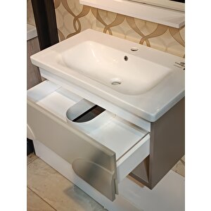 Dolphin 80cm Banyo Dolap Seti̇ Ayna Lavabo Dahi̇l  %100 Mdf Ürün