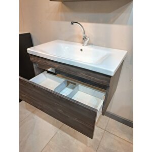 Tambur 80cm Banyo Dolap Seti̇ Ayna Lavabo Dahi̇l %100 Mdf Ürün
