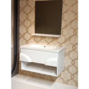 Dolphin 80 Cm Banyo Dolap Seti̇ Lavab Ayna Dahi̇l %100 Mdf
