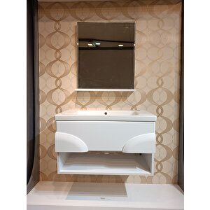 Dolphin 80 Cm Banyo Dolap Seti̇ Lavab Ayna Dahi̇l %100 Mdf