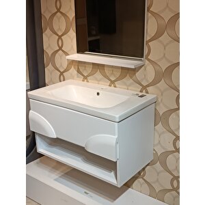 Dolphin 80 Cm Banyo Dolap Seti̇ Lavab Ayna Dahi̇l %100 Mdf