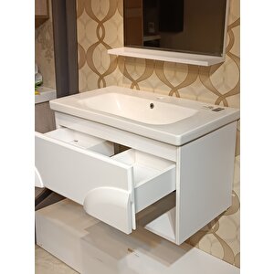 Dolphin 80 Cm Banyo Dolap Seti̇ Lavab Ayna Dahi̇l %100 Mdf