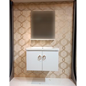 Avci 80 Cm Banyo Dolap Seti̇ Ayna Lavabo Dahi̇l %100 Mdf