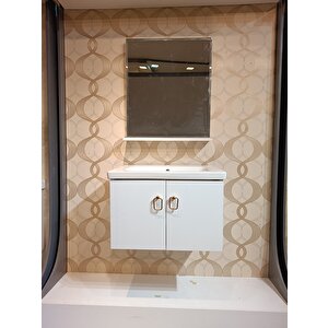 Avci 80 Cm Banyo Dolap Seti̇ Ayna Lavabo Dahi̇l %100 Mdf