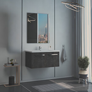 Avci 65 Cm  Banyo Dolap Takımı  lavavbo ve ayna dahil %100 mdf rabab