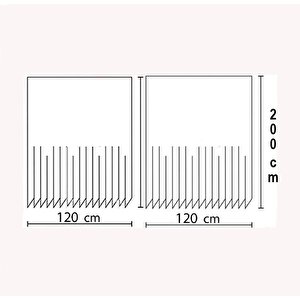 Zethome Jackline Banyo Duş Perdesi 7017 Çift Kanat 2x120x200