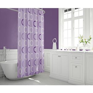 Tropik Banyo Duş Perdesi 5033 Tek Kanat Lila 1x180x200
